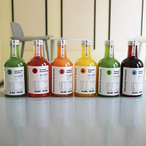 Bouteille de boisson jetable personnalisée en plastique <span class=keywords><strong>PET</strong></span> avec long col forme ronde et joint pour jus de fruits frais thé au lait - Product Image 3