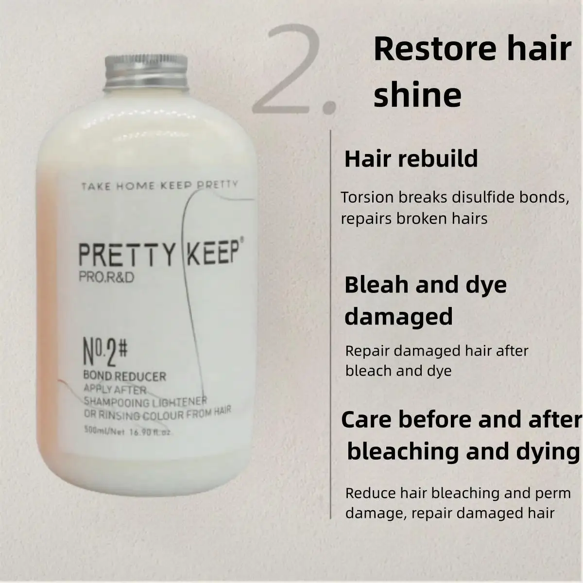 Serum perawatan rambut, Salon profesional menggunakan No.1 Bond Builder Serum perbaikan rambut 500ml untuk pelindung rambut keriting