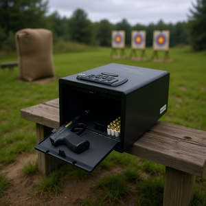 Cassaforte a accesso rapido Iron Hawk in metallo, alimentata a batteria, per prodotti da tiro - Product Image 2