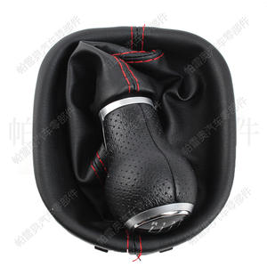 Pommeau de levier de vitesse Palo Car pour Volkswagen Caddy Audi R32 5 vitesses, cuir, surpiqûres rouges, ergonomique - Product Image 5