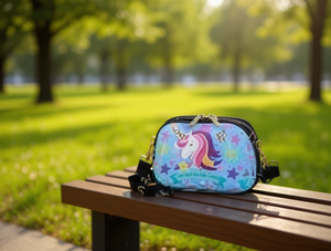 Borsa a tracolla rigida da donna con unicorno, chiusura a zip e tracolla singola per l'uso quotidiano - Product Image 2
