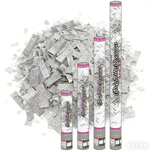 Cannone Sparacoriandoli in Carta Argentata Grande, Senza Fiamma, per Diwali, Inaugurazioni, Matrimoni, Feste, Sicuro, Biodegradabile, con Lancio a Torsione - Product Image 2