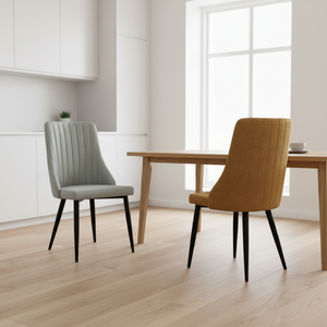 Silla <span class=keywords><strong>de</strong></span> Comedor Nórdica Contemporánea, <span class=keywords><strong>Sillas</strong></span> <span class=keywords><strong>de</strong></span> Comedor Escandinavas con Base <span class=keywords><strong>de</strong></span> Metal y Tapicería <span class=keywords><strong>de</strong></span> Cuero, Silla <span class=keywords><strong>de</strong></span> Cocina - Product Image 2