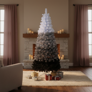 Arbre de Noël coloré pré-éclairé articulé de 1,5 à 3 m, LED blanc chaud, matériau ignifuge, pour décoration extérieure de centres commerciaux et hôtels, personnalisable - Product Image 1