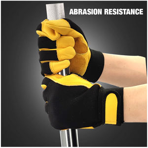 Heavy Duty Cowhide Split Leather Work Gloves for <b>Truck</b> Driving Warehouse <b>Gardening</b> Farm - Product Image 4