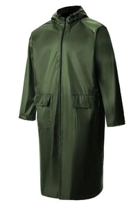 Manufacture High Quality Black <strong>Nylon</strong> Polyester Rain Jacket Hooded Long Style Waterproof <strong>Raincoat</strong> - Product Image 4