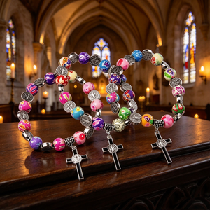 Oral Center Cross Santiago De Maria Wood Rosary with San Benito Collar Elegant Catholic Rosaries for Party Occasions - Product Image 4