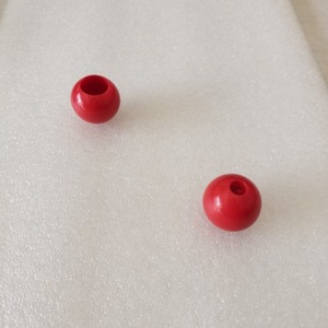 Tapa redonda con cordón y cuentas rojas para bolsos, 2 piezas - Product Image 2