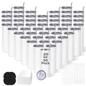 Top Deals USA 20oz vaso <span class=keywords><strong>de</strong></span> acero inoxidable con pajitas recto para espacios en blanco <span class=keywords><strong>de</strong></span> sublimación para flaco para tazas <span class=keywords><strong>de</strong></span> almacén - Product Image 1