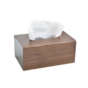 Envío directo disponible para cajas de pañuelos de nogal negro, cajas de pañuelos de madera maciza sencillas, cajas de pañuelos de madera de lujo ligero para el hogar y el comedor. - Product Image 2