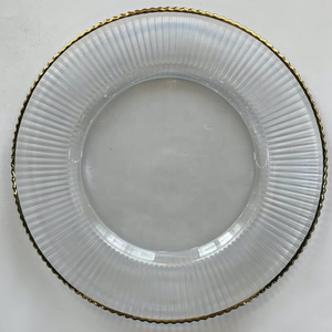 Platos de Cristal con Borde Dorado para Alquiler en Bodas y Fiestas, Diseño Elegante, Nuevo de Fábrica 2023 - Product Image 1