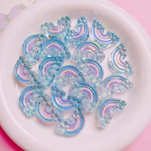 High-Quality UV Iridescent Colorful Resin <b>Beads</b> with Vertical Holes DIY Cute Rainbow <b>Acrylic</b> <b>Beads</b> for Phone Straps - Product Image 2