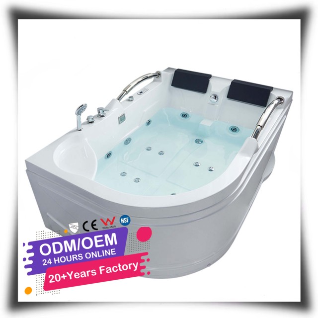Best Selling 2 Person Acrylic Bathtub Whirlpool Led on the Bottom Outdoor Massage Hot Tub Spa Jacuzzier Indoor Bathtub