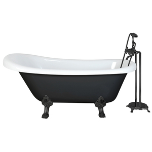 Bañera acrílica con pie de garra de aleación de Zinc independiente clásica en blanco y negro, bañera ABS con <span class=keywords><strong>pies</strong></span> dorados - Product Image 1