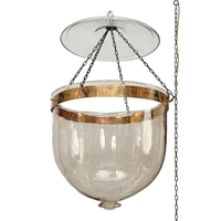 Lanterne en verre avec garniture en laiton, porte-bougie suspendu rond résistant à la chaleur pour la décoration de la maison