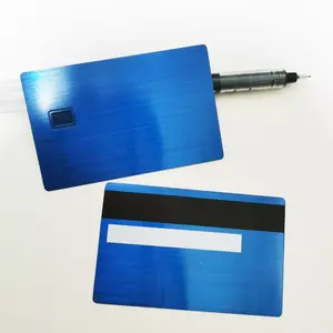 Prezzo a buon mercato all'ingrosso 4442 chip slot Hico banda magnetica colorato in metallo bianco carte di credito per incisione laser