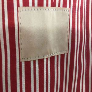 Striped <b>Large</b> Capacity Women Custom Shoulder Customized Logo Cotton Vintage <b>Canvas</b> Stripe Tote <b>Bag</b> - Product Image 4