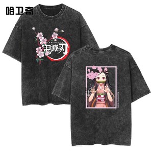 T-shirt Vintage <span class=keywords><strong>Anime</strong></span> in Cotone 100% Lavato a Maniche Corte per <span class=keywords><strong>Coppie</strong></span> Estive - Spedizione Transfrontaliera - Product Image 6