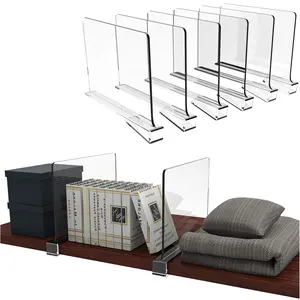 Rõ ràng Acrylic Kệ Divider cho kệ gỗ và quần áo Organizer Ví separators cho tủ bếp và phòng ngủ Organizer