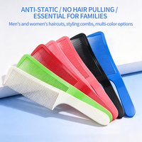 Peigne à cheveux en plastique pour hommes, à tête plate, courbé en forme de S, réglable, à dents larges, pour salon et usage domestique