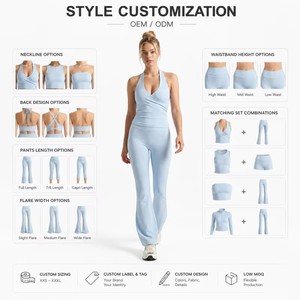 Pantalon d'été décontracté américain YWJC GARMENT à manches courtes et jambes larges pour femme, en Spandex/Nylon, respirant, séchage rapide, taille haute - Product Image 5