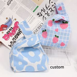 Sac fourre-tout personnalisé avec logo, sacs en tissu, sacs en tricot doux, sacs en tricot élégants, sac à main noué, idéal pour les cadeaux de vacances - Product Image 1