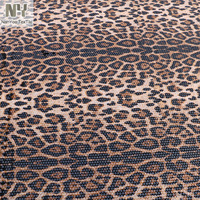 Tissu extensible en maille Nanyee Textile couleur café brun imprimé léopard animalier brodé de paillettes transparentes pour robes de mariée et de demoiselles d'honneur