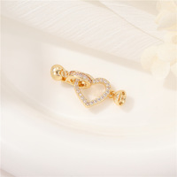 Fermoirs de bijoux de haute qualité en laiton plaqué or véritable 14K, forme ronde, avec zircon, pour colliers et bracelets