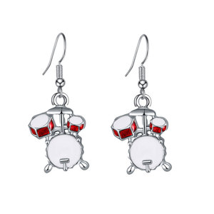 Collier pendentif guitare et tambour <span class=keywords><strong>en</strong></span> alliage d'argent de style vacances mignon accessoire d'instrument de musique - Product Image 3