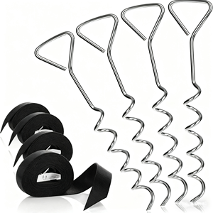 Piquets de ressort pour trampoline en spirale, acier au carbone, norme ASTM, galvanisé, clous de sol pour tente - Product Image 1