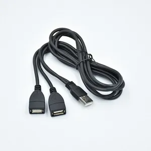USB A male to 2 leads female extension cable usb 2.0 charging cable
