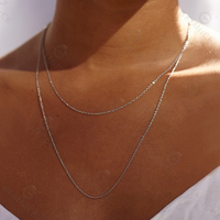 Collier Gemnel en argent sterling 925, chaîne classique en câble, or 18 carats, 1,2 mm, vente chaude