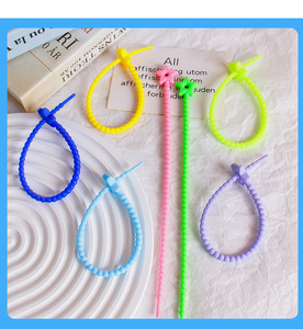 Flower Silicone <b>Cable</b> Tie Key Chain DlY Clothing <b>Bag</b> Jewelry Accessories Lanyard Winder DlY Bracelet Cord - Product Image 3