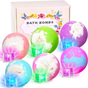 Set <span class=keywords><strong>Regalo</strong></span> di 6 Bombe da Bagno Luminose Fatte a Mano, Etichetta Privata, Organiche e Naturali, LED Spa Fizzies di Lusso, Vendita all'Ingrosso Personalizzata - Product Image 1