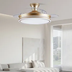 Ventilateurs de plafond modernes décoratifs d'intérieur à faible bruit de lame invisible à télécommande 220V pour la chambre à coucher