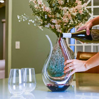 Carafe à vin en cristal de 1500 ml avec logo personnalisé, créative, pour bar à vin, aérateur en forme de U