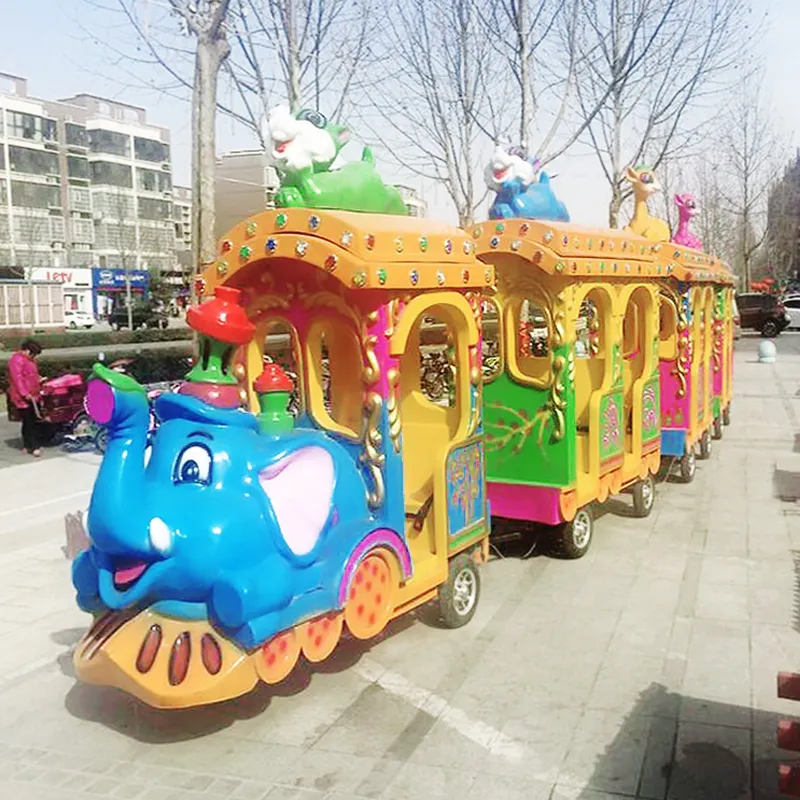 family and kids amusement park Factory elephant Trackless Train For Sale
