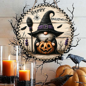 Adorno colgante de madera para puerta, decoración de Halloween transfronteriza, para festival de calabazas, accesorio para escena de fiesta - Product Image 1