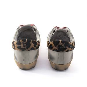 Chaussures de sport décontractées en daim noir et cuir véritable italien, style vintage, pour femmes, vente en gros - Product Image 4