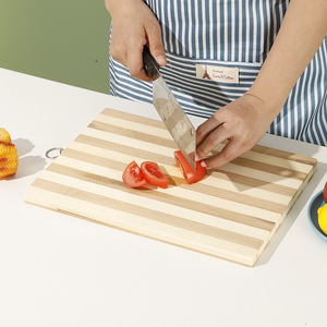 Tabla de cortar de bambú rectangular antideslizante para cocina, para frutas y verduras - Product Image 1