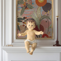 Petite résine religieuse peinte à la main thème de l'amour saint enfant bébé jésus mangeoire saint figurine ornement de pâques