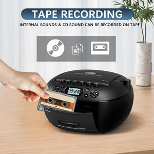 Factory <b>Retro</b> Portable CD <b>Player</b> Boombox CD-9270 Cassette Recorder FM Radio BT 5.0 Stereo Sound Remote Control for Home Party - Product Image 3