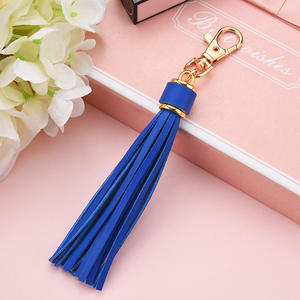 Navy <strong>Tassel</strong> Keychain Retro Style PU Leather Bag <strong>Charm</strong> Coin Pendant Alloy Metal Jewelry Gift Accessory - Product Image 2