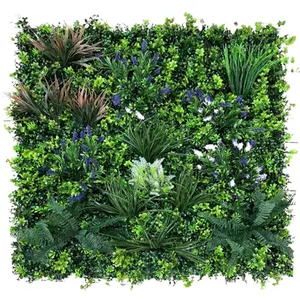 Creeper en plastique artificiel, haie de buis, mousse d'herbe, plante d'intérieur, panneaux verticaux, feuilles, système de mur vert pour plante de décoration