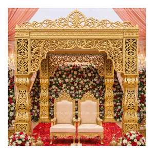 Mandap Real Tallado para Bodas Indias, Decoración para Escenarios de Bodas en India - Product Image 1