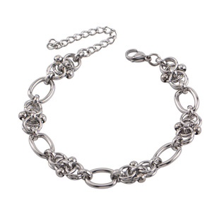 Pulsera de Cadena de Acero Inoxidable Estilo Motociclista Hip Hop Europeo Americano, Joyería Geométrica de Eslabones Ovalados para Hombre - Product Image 5