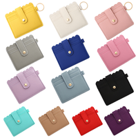 20250Dompet Kartu Bisnis Wanita Populer Unisex Tipis Mini Bahan Kulit PU Gantungan Kunci ATM - Dompet ID & Kartu Kredit Pria Modis