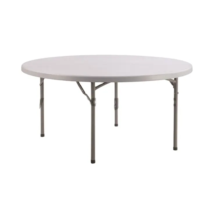 D.152cm banquet round table with two-piece top/ foldable leg, hotel cheap white 60 inch banquet round table with cover