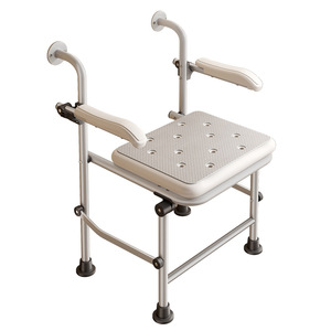 Chaise de douche en alliage d'aluminium avec accoudoirs, siège de 40 cm pliable pour personnes âgées et femmes enceintes - Product Image 3