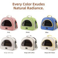 Sac de transport souple pour animaux de compagnie avec fenêtre transparente arquée, sac de voyage pour chat et chien à dôme supérieur avec ventilation en maille, sac à main portable rose
